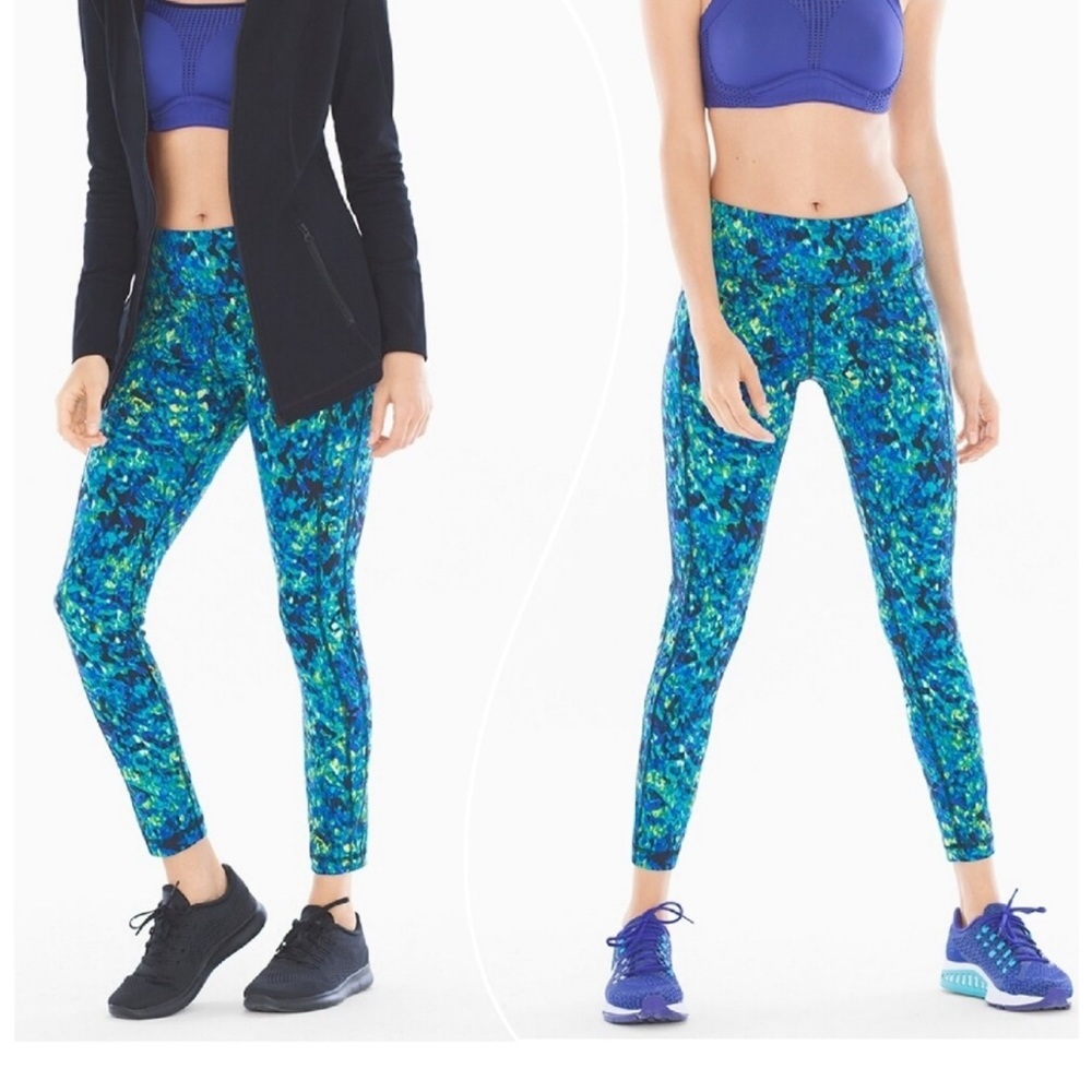 NWT SOMA SPORT Blue Patterned Women's Leggings Size Small
